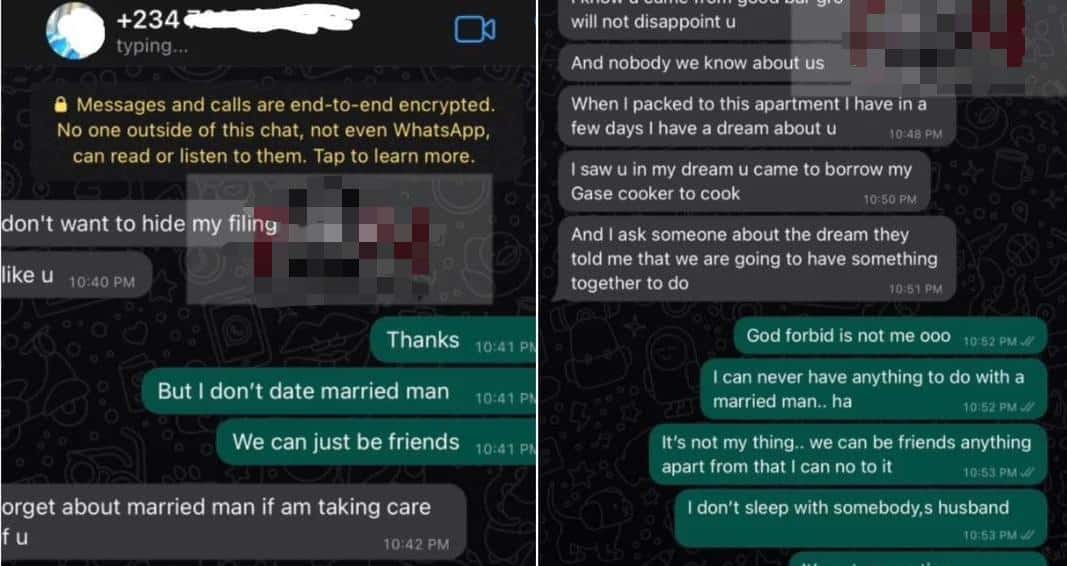 “I saw you in my dream” — Woman leaks chat with married neighbour