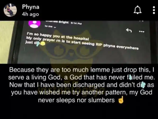 “My God never sleeps nor slumbers” – Phyna shares scary message a man sent to her