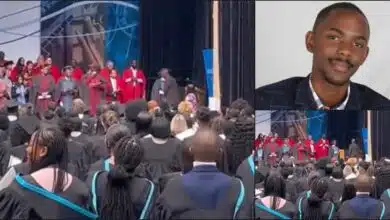 Emotional moment father receives certificate for son who died a day before graduation (Video)