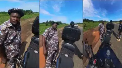 "Do us a favour, delete it" — Nigeria police begs biker after spotting security camera (Video)