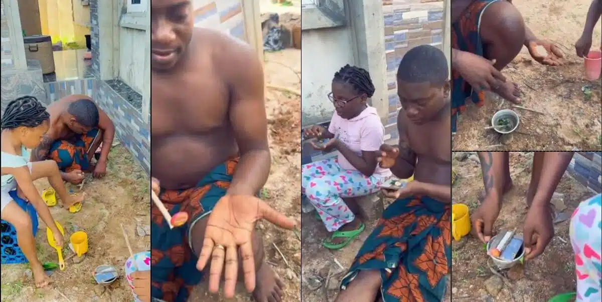 Adorable moment father bond with daughters over play-cooking (Video)