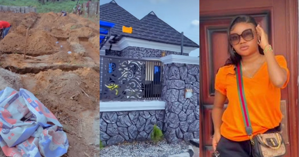 Woman shows the beautiful house she built after years of hardwork