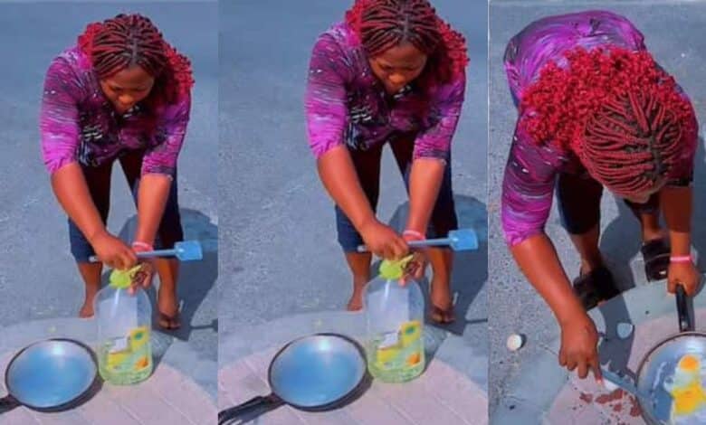 Moment Dubai-based lady uses hot sun to fry eggs goes viral (Video)