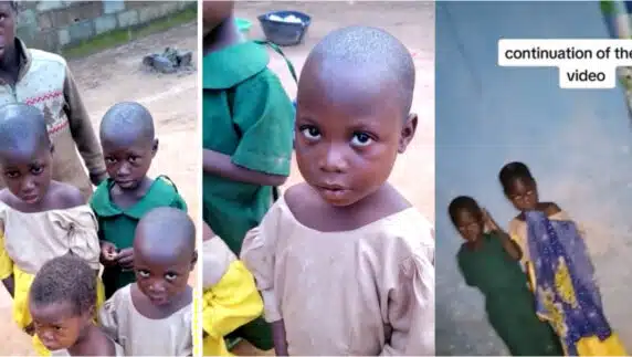 Lady finds 5 children living in uncompleted building after parents abandoned them