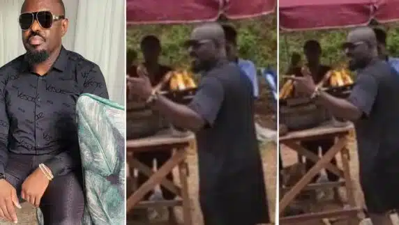 Jim Iyke spotted with roadside corn seller, stirs reactions (Video)