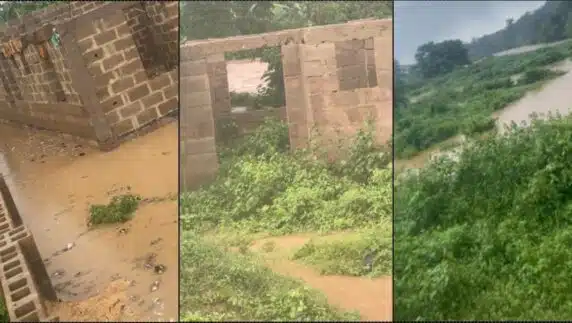 Man soaked in regrets after building house in flooded region (Video)