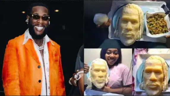 Lady artistically recreates Burna Boy's face with 'fufu'