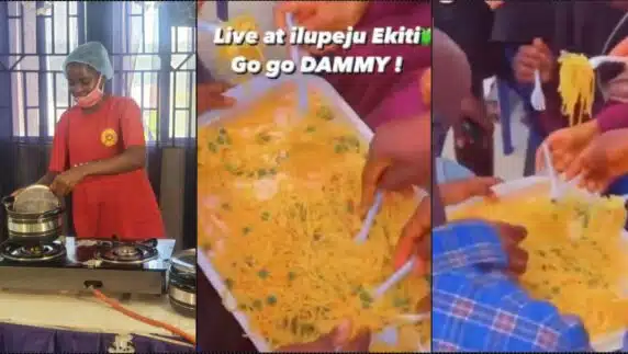 Fans rush Chef Dammy's food, vows for its delicious taste (Video)