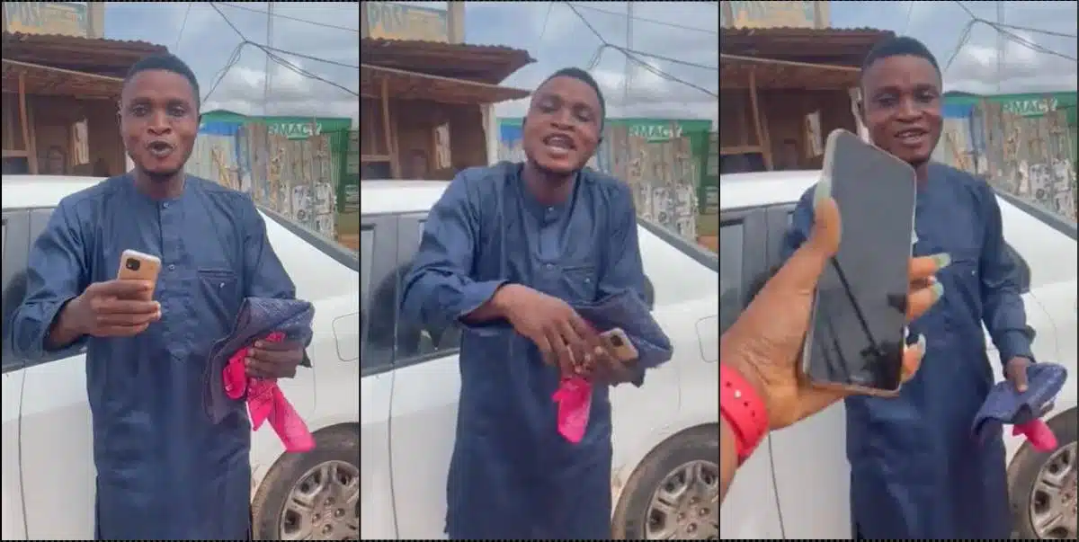 Phone thief caught in Ibadan while attempting to run (Video)