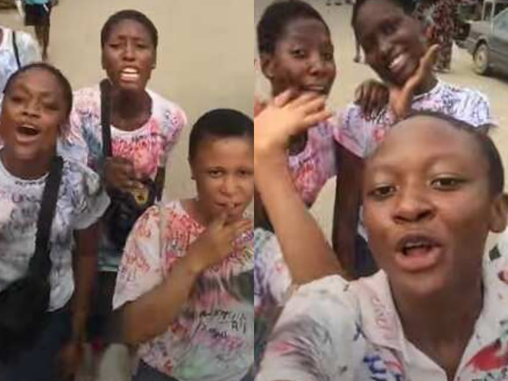 "Una never even start university" - Secondary school girls cause commotion on the road after writing last exams (Video)