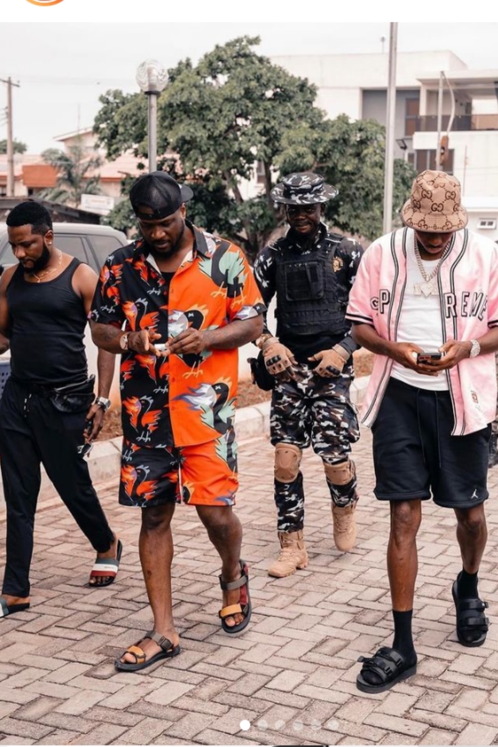 Osimhen plays football with Peter Okoye, Paul Ebere at Banana Island Pitch