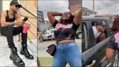 Lady goes gaga as she meets 'phenomenal' Charles Okocha for the first time (Video)