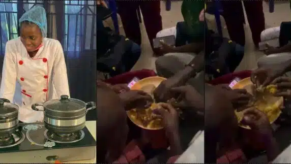 Supporters struggling with food at chef Dammy's cook-a-thon sparks outrage (Video)