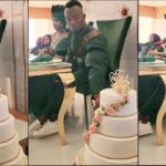 Moment groom couldn’t hold back from eating cake at his own wedding (Video)