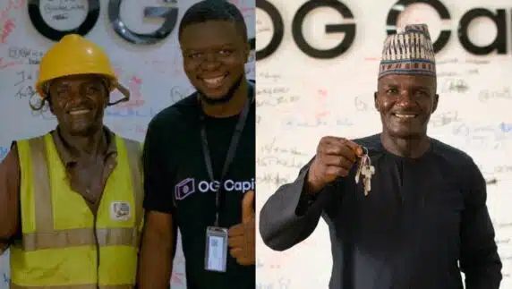 Man gets rewarded with new truck after 30 years of patching potholes on Abuja roads for free