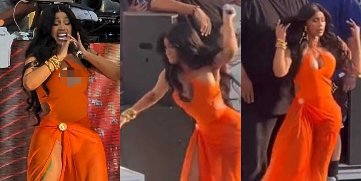 "Her temper is Nigerian-like" – Reactions trail moment Cardi B hurl microphone at fan for throwing water on her