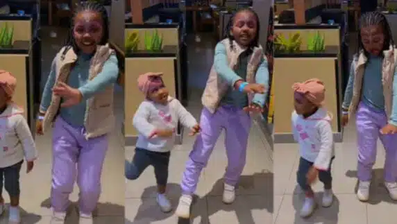 "Omo, see talent" - Two little sisters do Kilimanjaro dance, effortlessly nail the complex dance trend (Video)