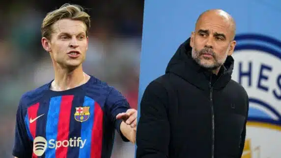 Manchester City are considering making an offer for De Jong