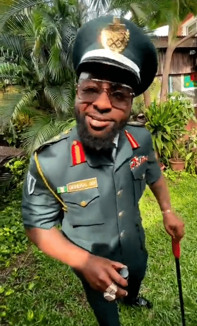 Davido in military general uniform