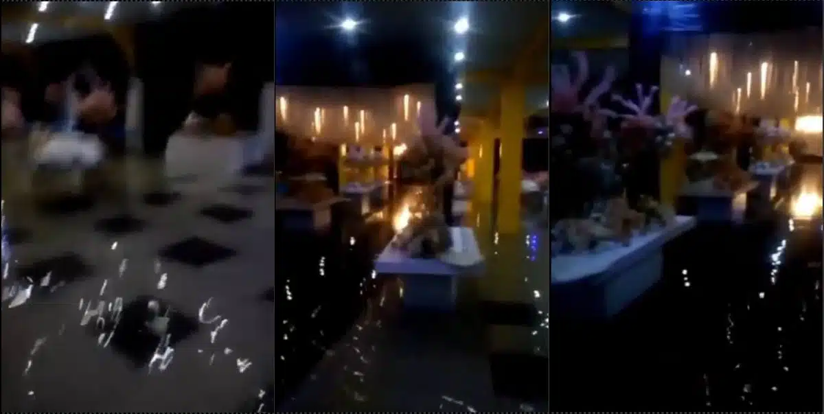 Heartbreak as flood takes over reception on wedding day in Warri (Video)