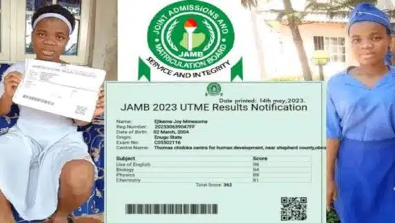 Miss Mmesoma Jamb Result