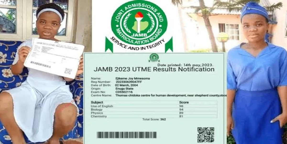 Miss Mmesoma Jamb Result