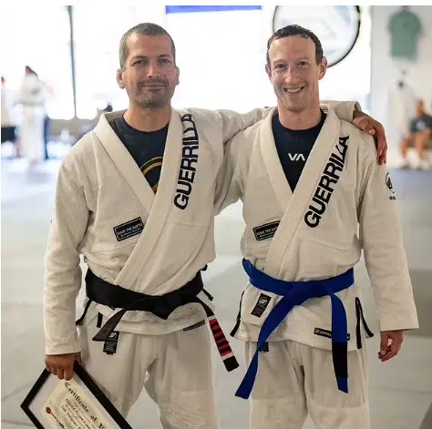 Mark Zuckerberg earns blue belt in jiu-jitsu as he continues to prepare for potential battle with Elon Musk.