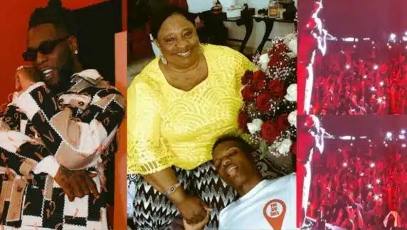 Burna Boy pauses performance to observe a minute silence for Wizkid's mother