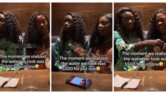 “Unknowingly sipped 'water of life' “ - Two ladies shocked at restaurant as they drink water bottle that costs over N5k