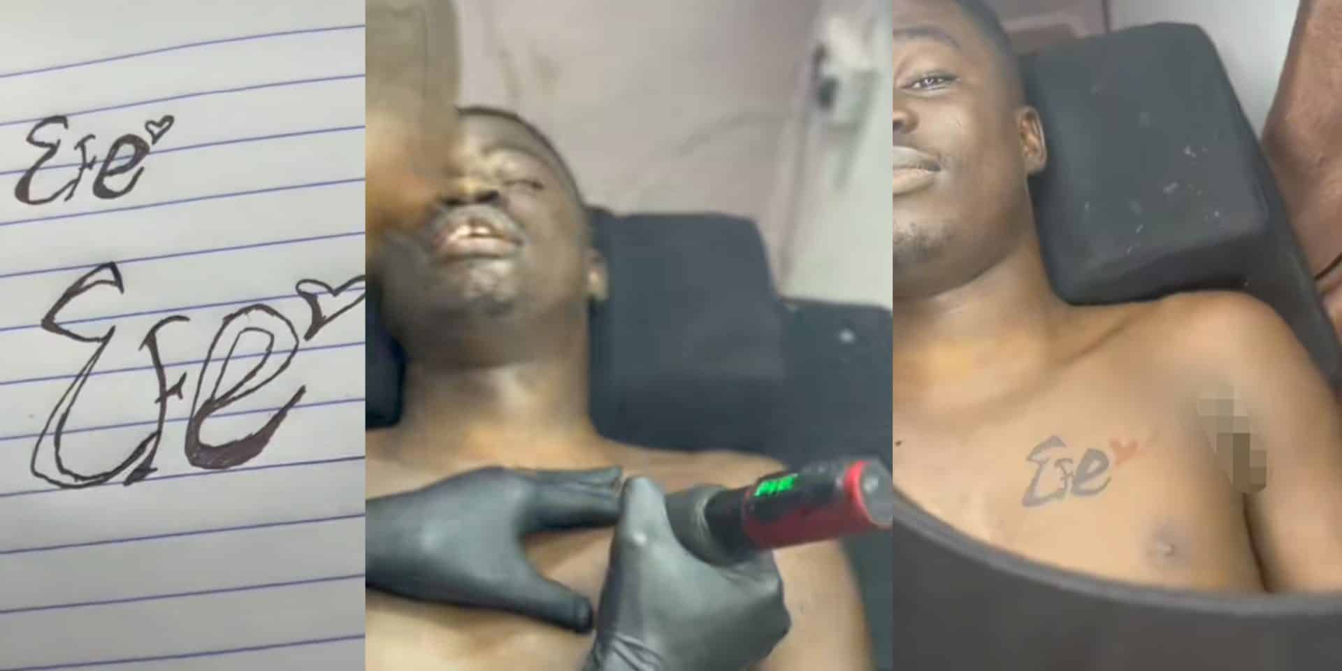 Man Tattoos Girlfriend S Name On His Chest As Girlfriends Day Gift Video   GridArt 20230801 144540933 