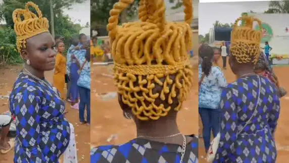 Lady crown hairstyle