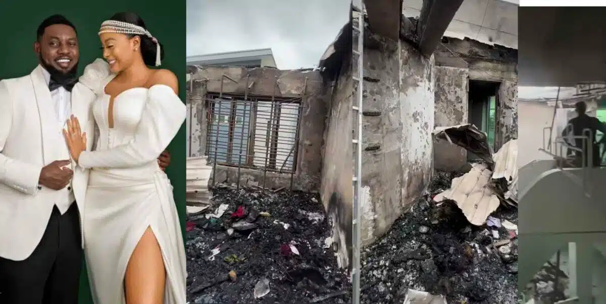 AY Makun's house fire aftermath