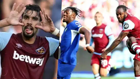 10-man West Ham defeat Chelsea in London debut