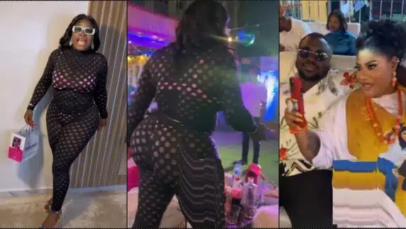 Olaide Oyedeji under fire following see-through outfit to Nkechi Blessing's event (Video)