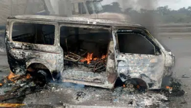 14 passengers escape as commercial bus goes up in flames on Lagos-Ibadan expressway