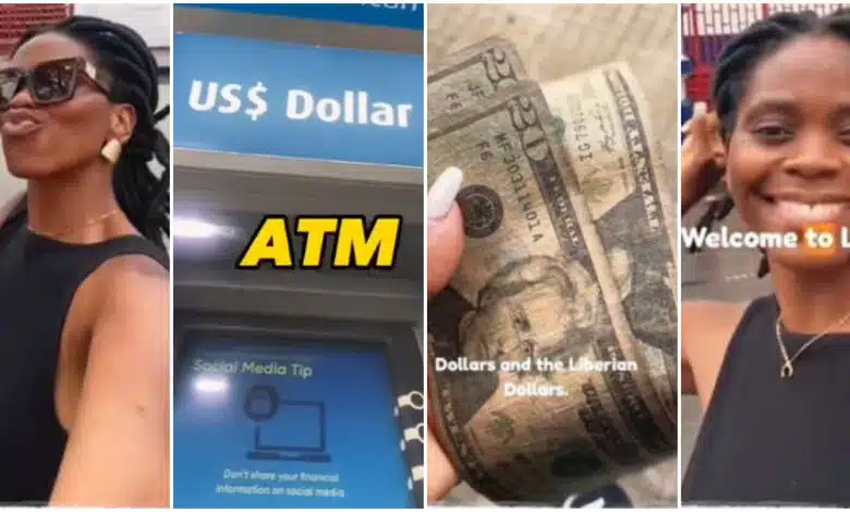 "You can withdraw dollars from ATM" - Lady visits Liberia, discovers they spend US dollars for streets purchases (Video)