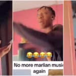 Man loses cool as his sister plays Naira Marley’s song in their house, seizes her phone (Video)