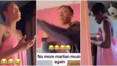 Man loses cool as his sister plays Naira Marley’s song in their house, seizes her phone (Video)