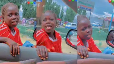 Little girl beg motorist