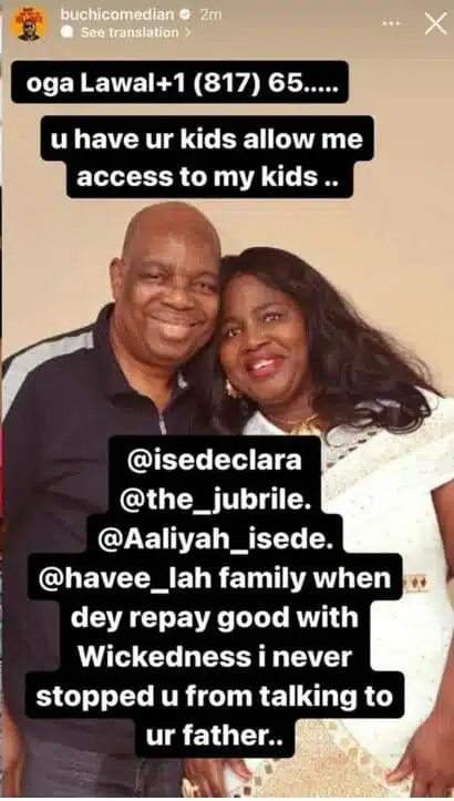 Buchi calls out his estranged wife’s family for abducting his children