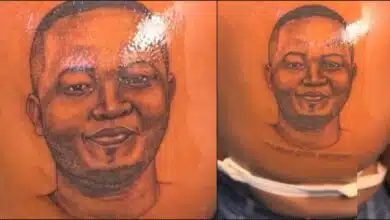 Lady gets gorgeous tattoo of boyfriend's face on her back