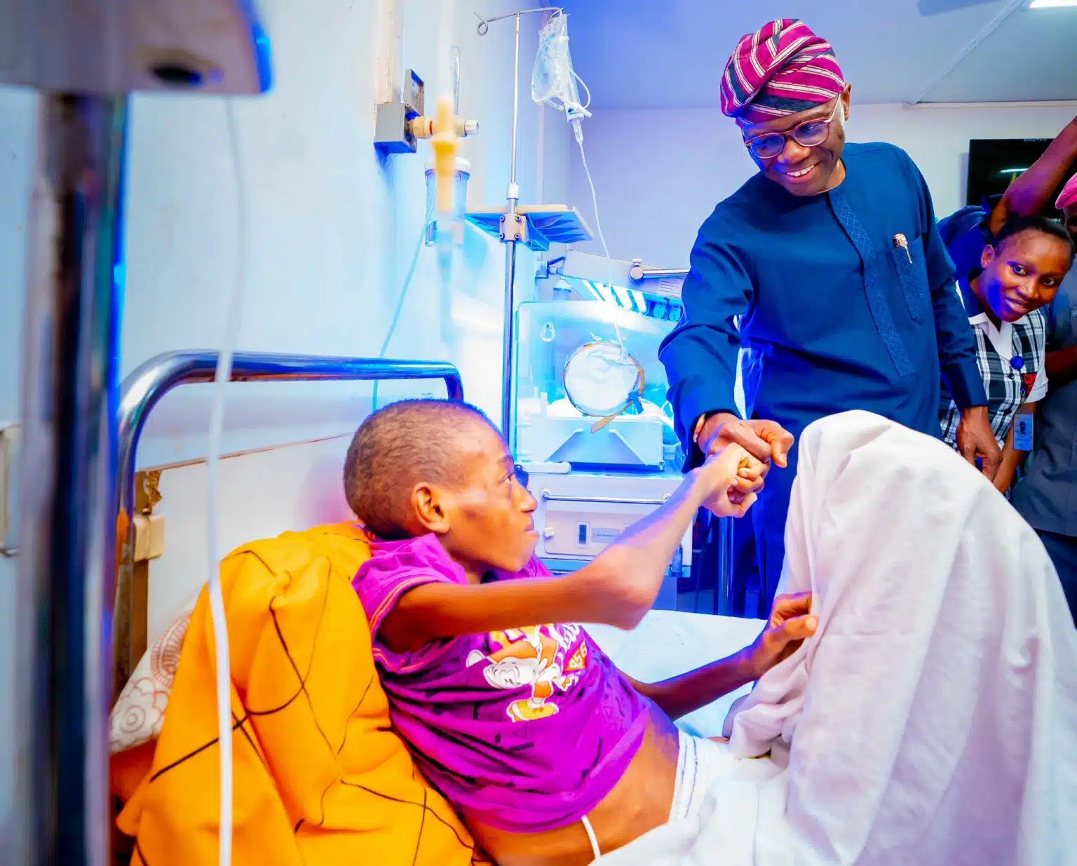 Sanwo-Olu takes over medical care of boy with missing small intestines