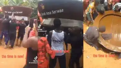 Residents stir reactions as they bury Ghanaian food vendor in giant mortar