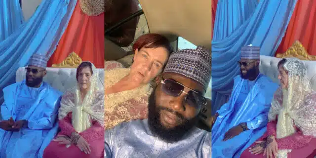 Nigerian man gets married to Oyinbo lover in style