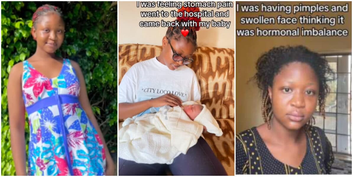 I only went to hospital because I was feeling pain" - Nigerian lady wnaware of pregnancy surprisingly gives birth in hospital