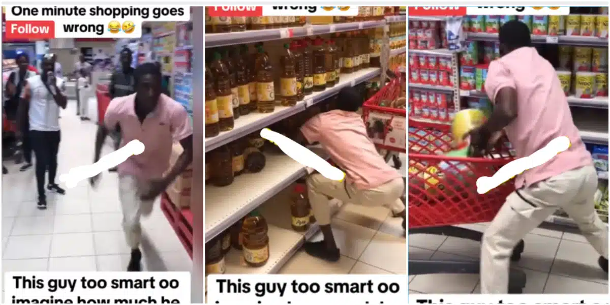 "Hunger na your mate" - Moment young man is given 1-minute free shopping spree