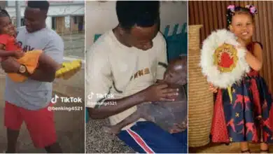 "You're my angel" - Man who picked baby by roadside flaunts transformation 