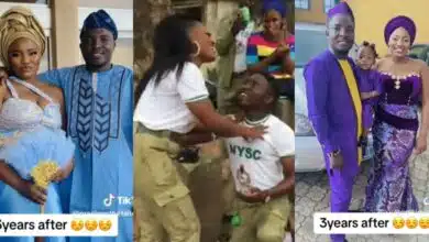 3 years girlfriend NYSC camp man family photo wife daughter