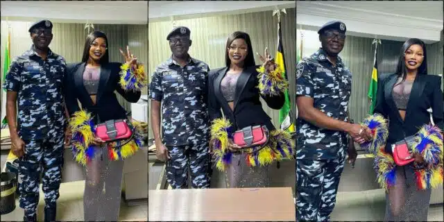 Tacha responds to criticism over outfit during meeting with Lagos State commissioner of police