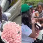 “You dey flaunt cash in front of hungry people” — Reactions as crowd steals money bouquet from new graduate